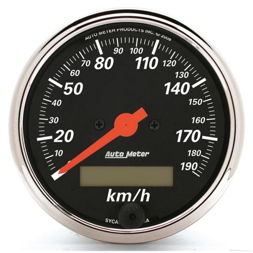 DESIGNER BLACK 190KM/H SPEEDO 3-1/8″, ELECTRIC, LCD ODOMETER