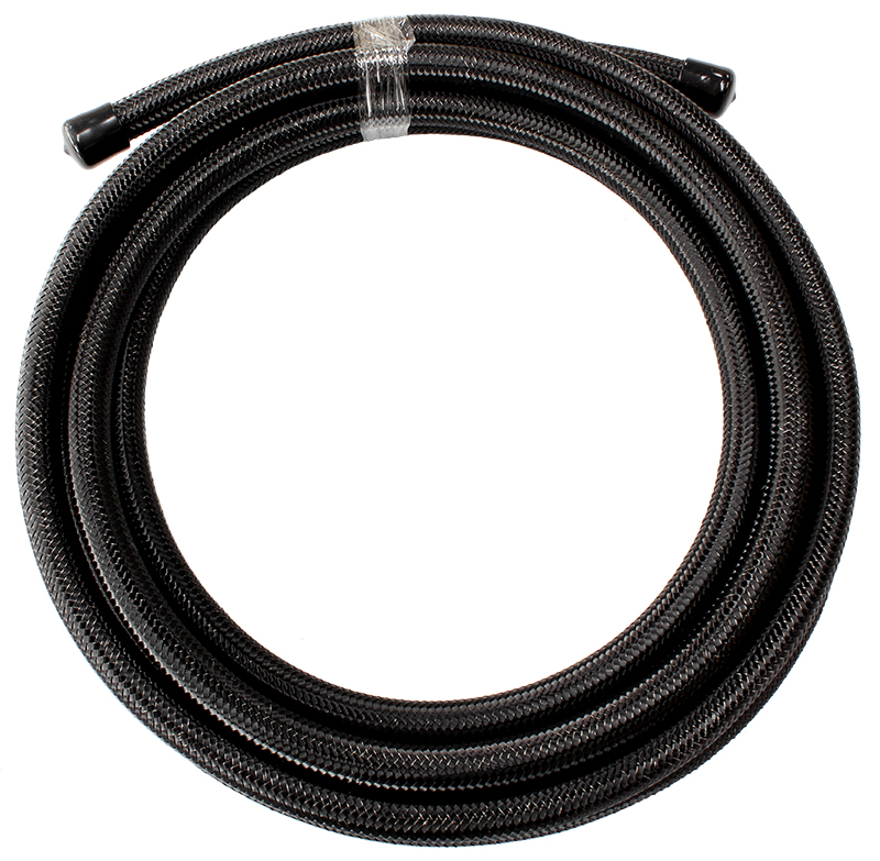 SS TEFLON BRAIDED HOSE -10AN 4.5M BLACK 12.9mm ID 16.0mm OD
