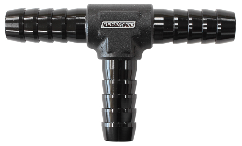 ALUMINIUM T PIECE 4MM / 5/32" BLACK TEE VACUUM SILICONE HOSE