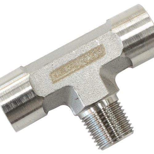 1/8″ BSPT female tee male sidestainless steel male on side