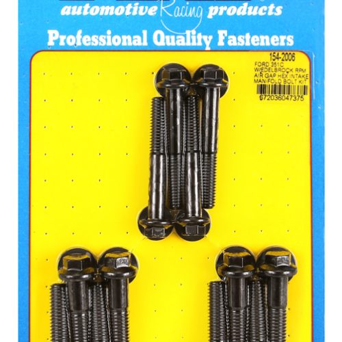 FORD 351C PERFORMER RPM AIRGAPINTAKE BOLTS, BLACK, HEX