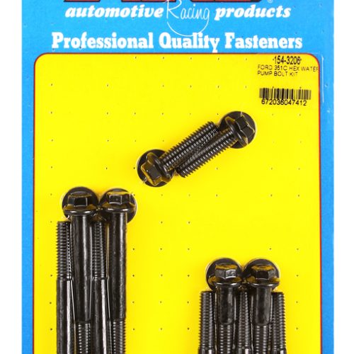 FORD 351C WATER PUMP BOLTS HEX HEAD, BLACK OXIDE
