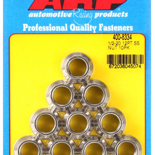 SS 12PT NUT 1/2-20 UNF (10)   9/16″ WRENCH, .823″ COLLAR