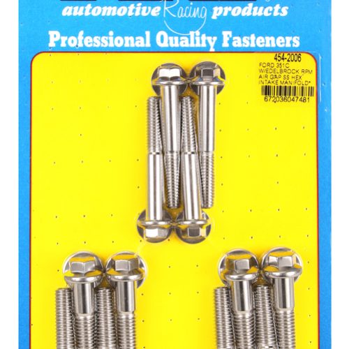 FORD 351C PERFORMER RPM AIRGAPINTAKE BOLTS, STAINLESS, HEX