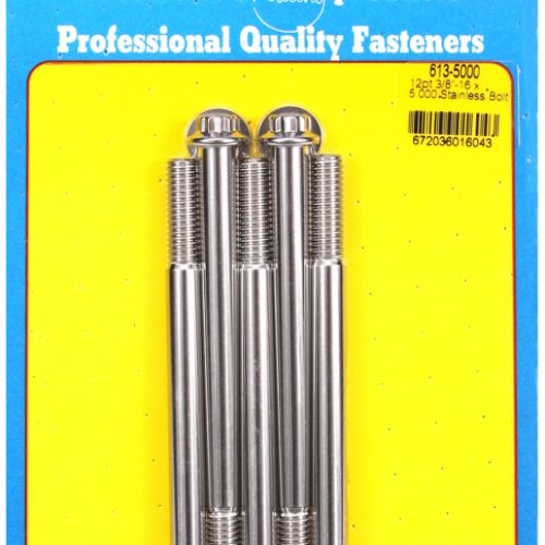 SS 12PT BOLTS 3/8″ UNC x 5.00″3/8″ WRENCH (5-PACK) 3/8-16