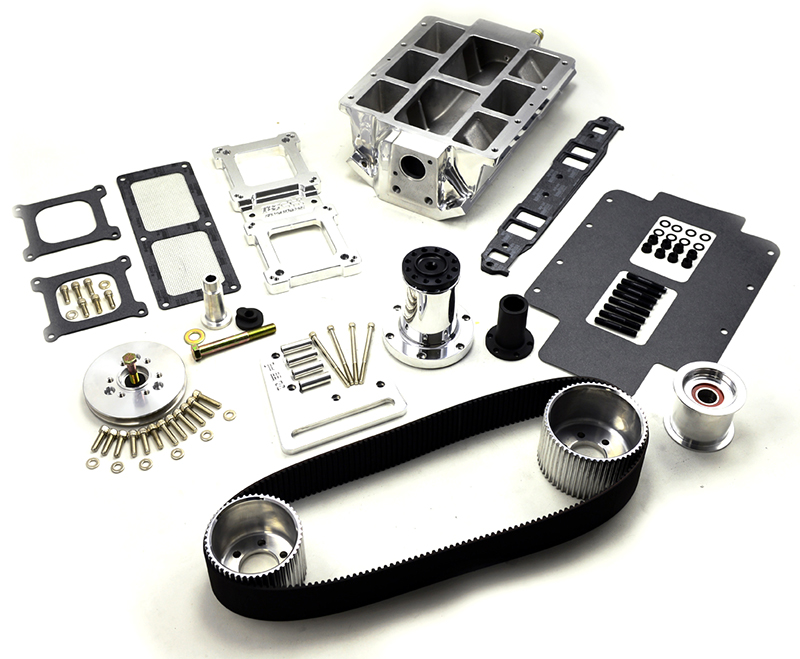 SBC 8-71 BLOWER KIT STD PORT, 2V ACC, POLISHED