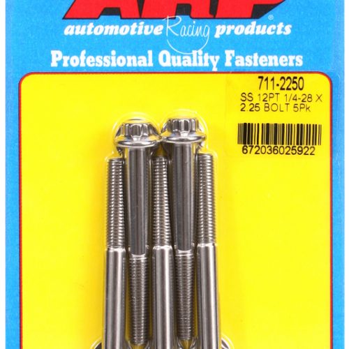 SS 12PT BOLTS 1/4″ UNF x 2.25″5/16″ WRENCH (5-PACK) 1/4-28