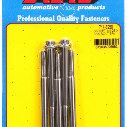 SS 12PT BOLTS 1/4″ UNF x 3.25″5/16″ WRENCH (5-PACK) 1/4-28