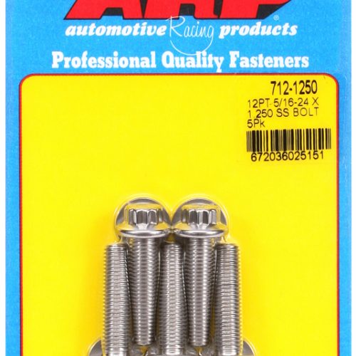 SS 12PT BOLTS 5/16″ UNF x 1.253/8″ WRENCH (5-PACK) 5/16-24