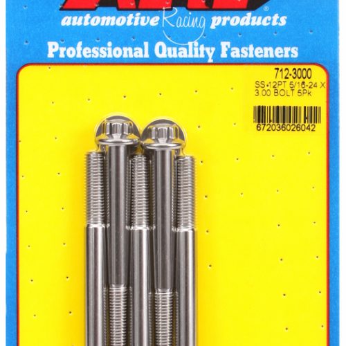 SS 12PT BOLTS 5/16″ UNF x 3.003/8″ WRENCH (5-PACK) 5/16-24