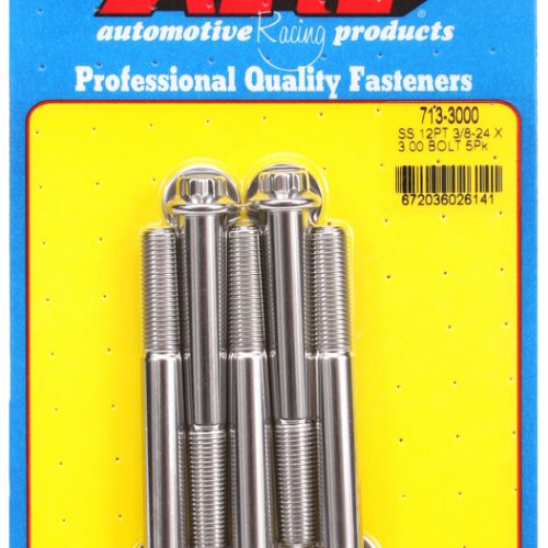 SS 12PT BOLTS 3/8″ UNF x 3.00″3/8″ WRENCH (5-PACK) 3/8-24