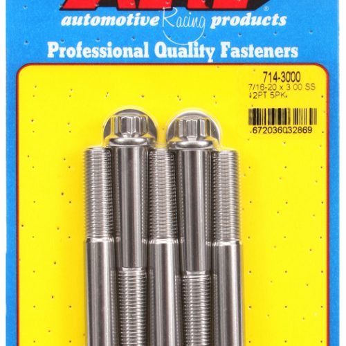 SS 12PT BOLTS 7/16″ UNF x 3.007/16″ WRENCH (5-PACK) 7/16-20