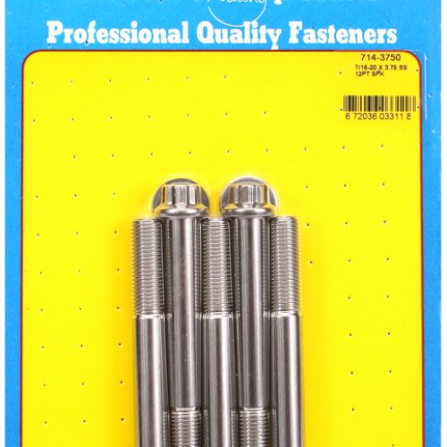SS 12PT BOLTS 7/16″ UNF x 3.757/16″ WRENCH (5-PACK) 7/16-20