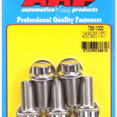 SS 12PT BOLTS 1/2″ UNF x 1.00″9/16″ WRENCH (5-PACK) 1/2-20
