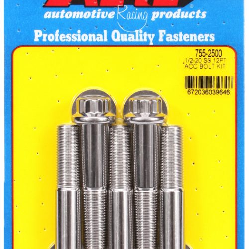 SS 12PT BOLTS 1/2″ UNF x 2.50″9/16″ WRENCH (5-PACK) 1/2-20