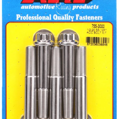 SS 12PT BOLTS 1/2″ UNF x 3.00″9/16″ WRENCH (5-PACK) 1/2-20