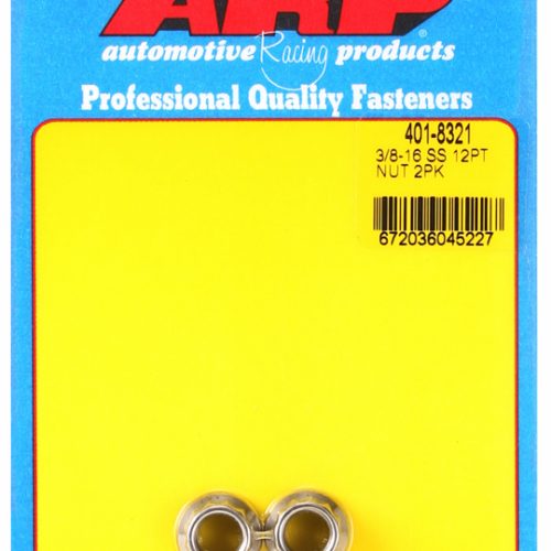 SS 12PT NUTS 3/8-16 UNC (2)   7/16″ WRENCH, .625″ COLLAR