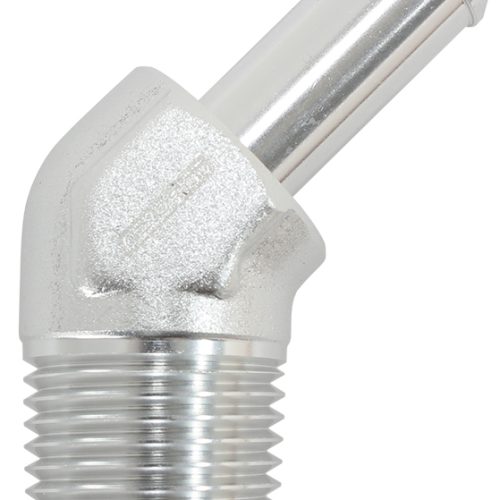 45 DEG 3/8″ NPT TO -10 100/450SERIES HOSE SILVER SUIT BRAID