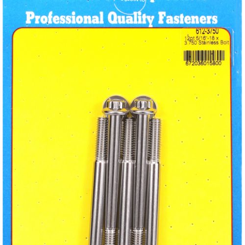 SS 12PT BOLTS 5/16″ UNC x 3.753/8″ WRENCH (5-PACK) 5/16-18