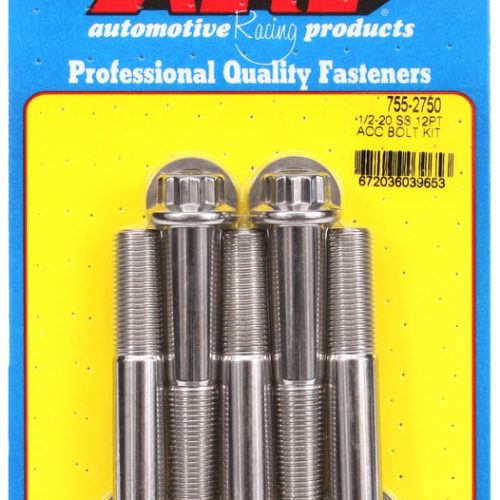 SS 12PT BOLTS 1/2″ UNF x 2.75″9/16″ WRENCH (5-PACK) 1/2-20