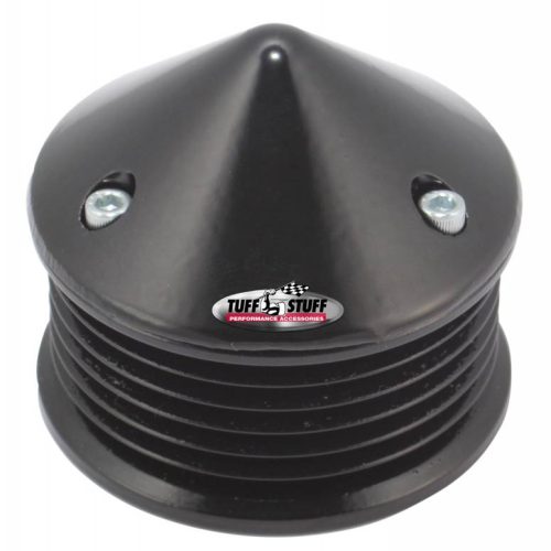 6 GROOVE ALTERNATOR PULLEY BLACK W/ BULLET NOSE COVER