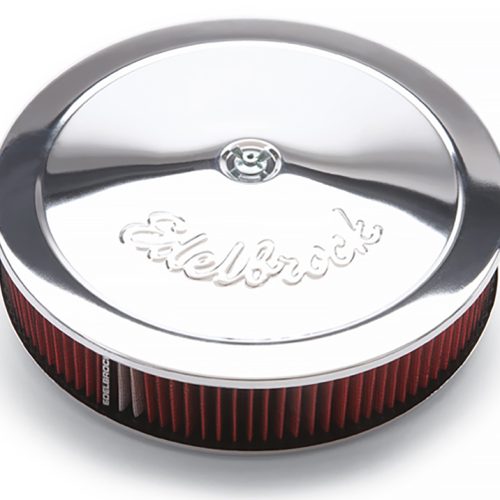 AIR CLEANER,14 X 3 5-1/8 NECK CHROME W/LOGO DROP BASE