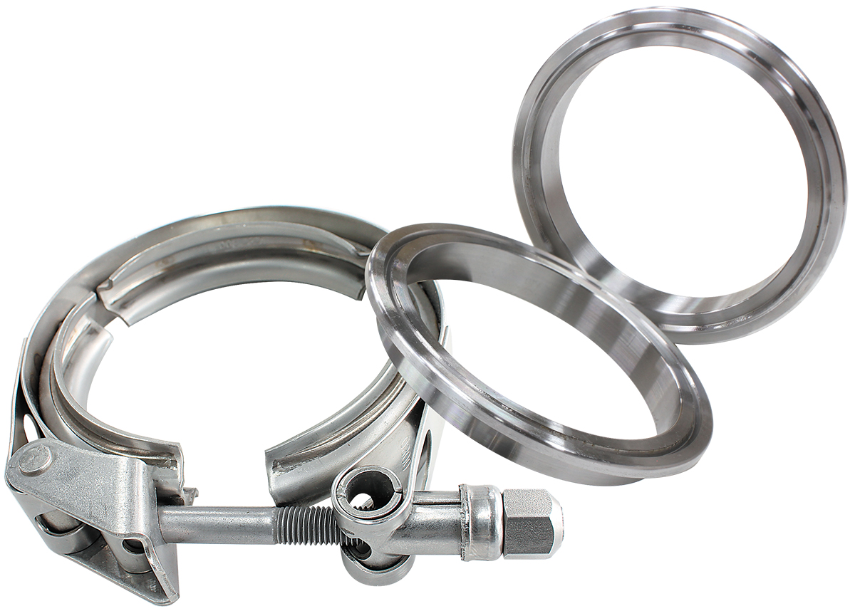 1.25" V BAND CLAMP KIT 2X WELDRINGS & 1 X STAINLESS CLAMP