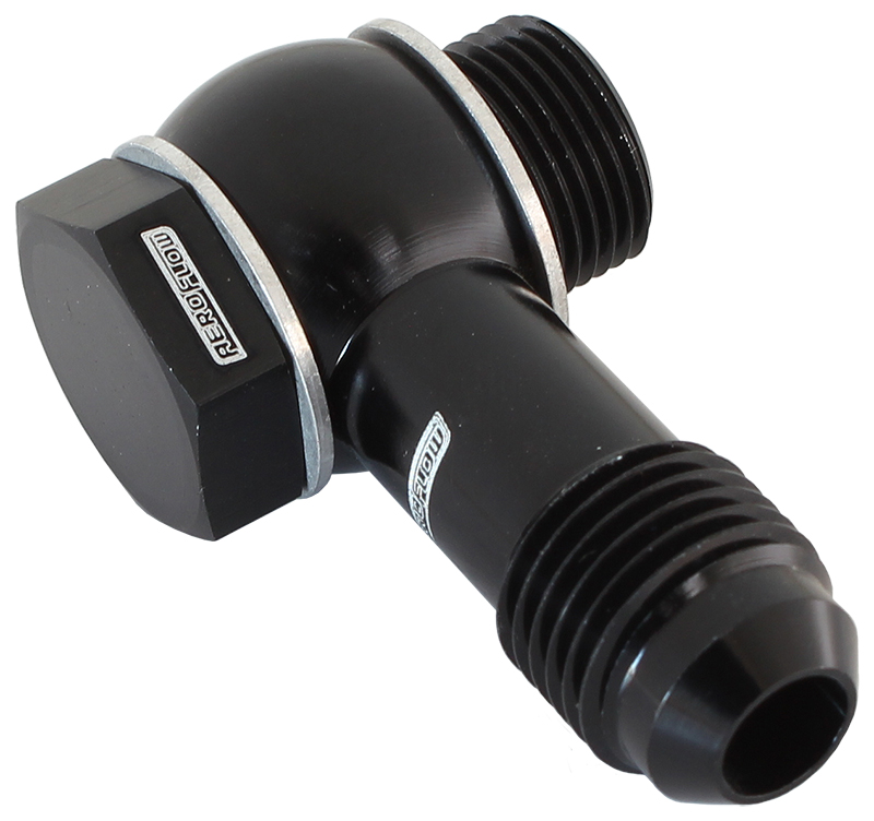 HOLLEY FITECH 9/16"-24 to -6 INLET FITTING KIT BLACK