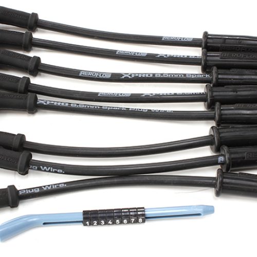 UNIVERSAL BLACK STRAIGHT SPARKPLUG LEADS POINTS & HEI