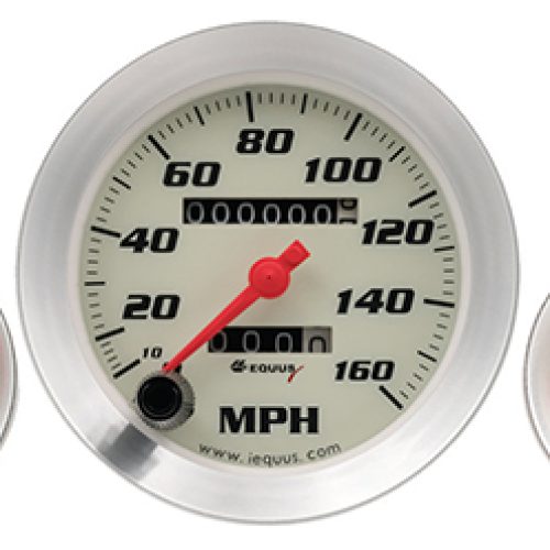 EQUUS 5-PIECE GAUGE KIT WHITE FACE, SILVER BEZEL