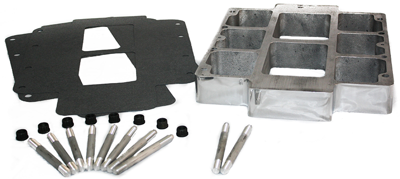 TBS 2" BLOWER SPACER / RISER POLISHED, INCL STUDS & GASKETS