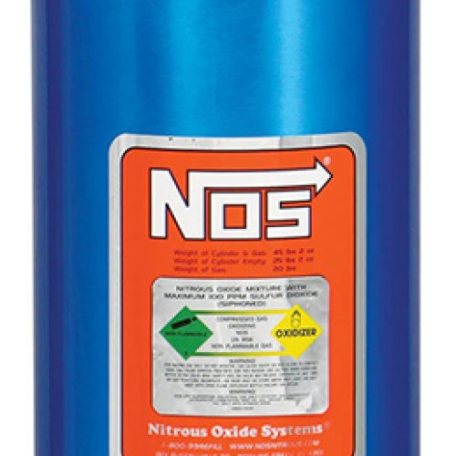 NOS 20LB NITROUS BOTTLE, BLUE W/ SUPER HI FLOW VALVE & GAUGE