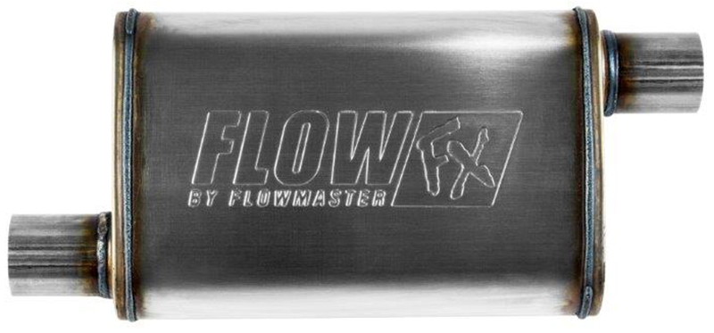 FLOWFX STAINLESS 2.25" MUFFLEROFFSET IN / OFFSET OUT