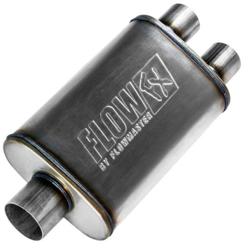 FLOWFX STAINLESS MUFFLER 3.00″CENTER IN  / DUAL 2.5″ OUTLET
