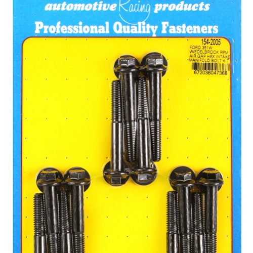 FORD 351W PERFORMER RPM AIRGAPINTAKE BOLTS, BLACK, HEX