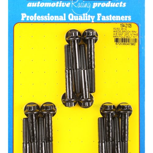 FORD 351W PERFORMER RPM AIRGAPINTAKE BOLTS, BLACK, 12-POINT