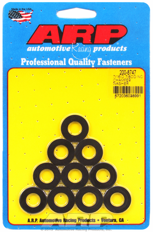 7/16" ID WASHERS, NO CHAMFER 7/8" OD, .120" THICK, 10-PK