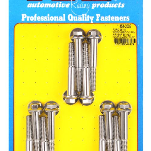FORD 351W PERFORMER RPM AIRGAPINTAKE BOLTS, STAINLESS, HEX