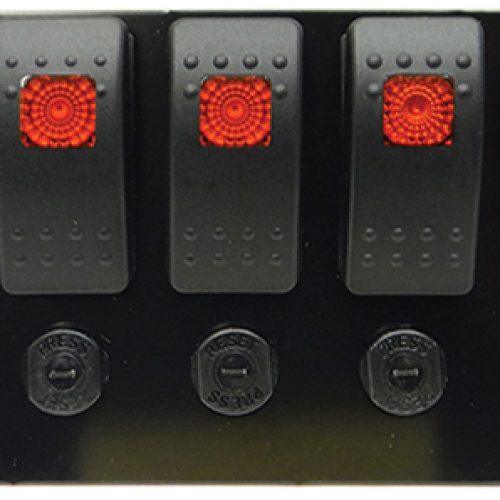 SWITCH PANEL W/ USB & BREAKERSSTART, 5 X SWITCHES, 2 X USB