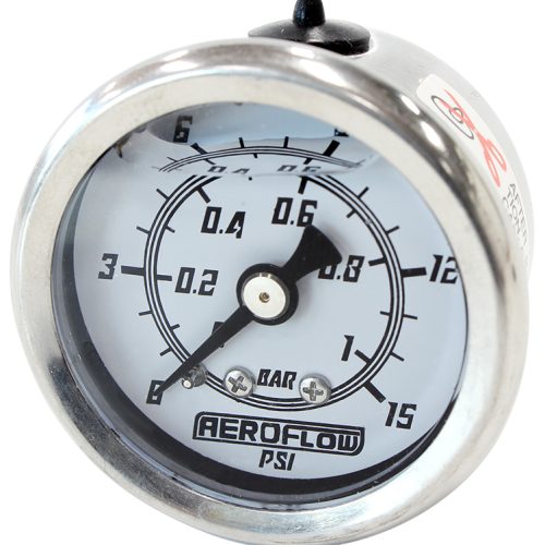 1-1/2″ 0-15 PSI LIQ FILL GAUGEWHITE FACE BLACK POINTER