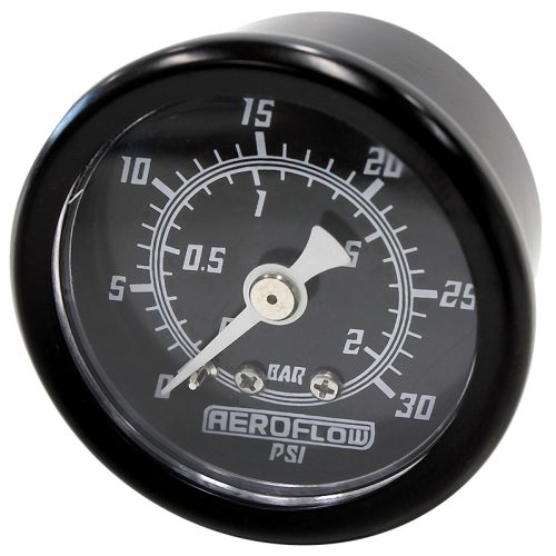 1-1/2″ 0-30 PSI PRESS GAUGE   BLACK FACE WHITE POINTER