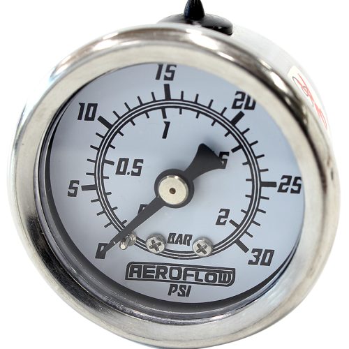 1-1/2″ 0-30 PSI PRESSURE GAUGEWHITE FACE BLACK POINTER