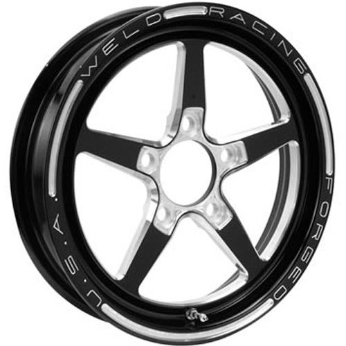 15X4 ALUMA STAR 1.75 B/S      5X4.5 BLACK CENTRE 2-PIECE RIM