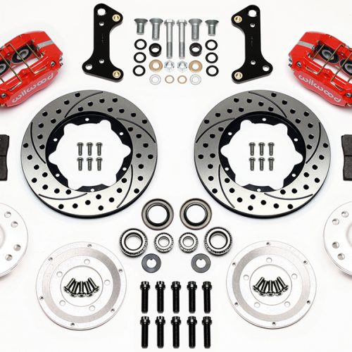 DUST BOOT FRONT BRAKE KIT RED 1967-69 CAMARO, 11.00″ DRILLED