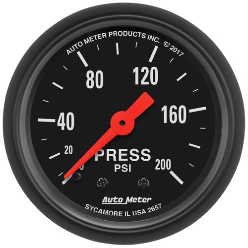 Z-SERIES 2-1/16 PRESSURE GAUGE200PSI, MECHANICAL, 10FT NYLON