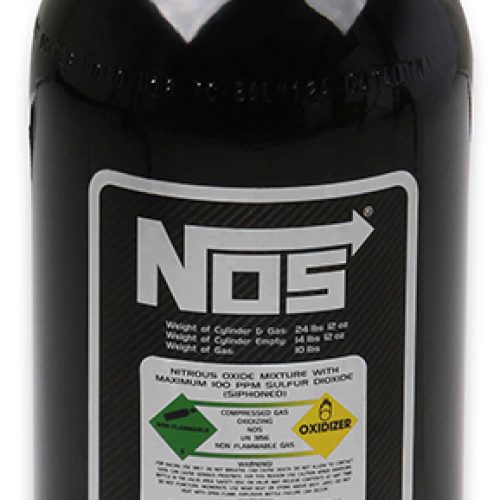 BLACK 10LB NOS BOTTLE SUPER HIFLOW VALVE & GAUGE. 21″ TALL