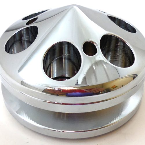 CHROME ALUM ALT PULLEY        GM SINGLE GR