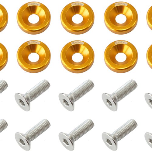 BILLET DRESS UP FENDER BOLT 10PACK M6 x 1.00 UHL 20MM GOLD