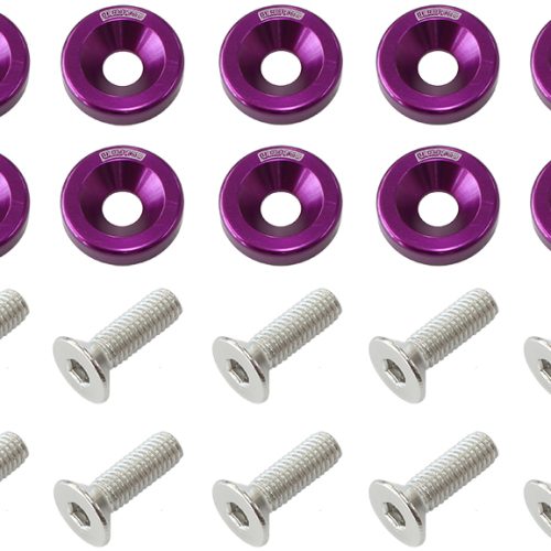 BILLET DRESS UP FENDER BOLT 10PACK M6 x 1.00 UHL 20MM PURPLE
