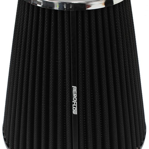 6″ CLAMP-ON INV TAPERED FILTER7.5 / 4.7 O.D, 8″ H CHROME